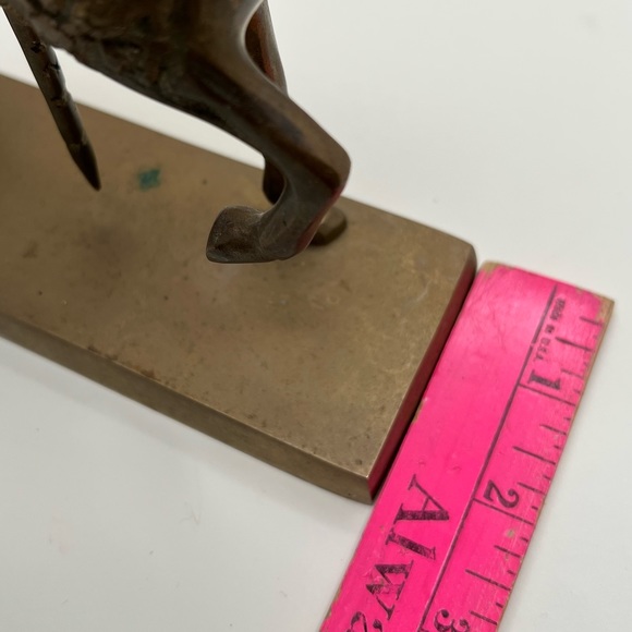 Decorative Brass Carousel Horse On Base Hollywood Regency Circus Equestrian Gold - Picture 9 of 9